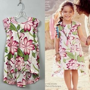 Tea Collection India Lotus Palace Print Hi-Low 100% Cotton Dress Size 2T